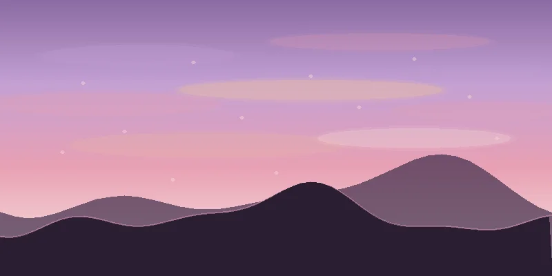曙色の空にたなびく紫雲と山際の風景