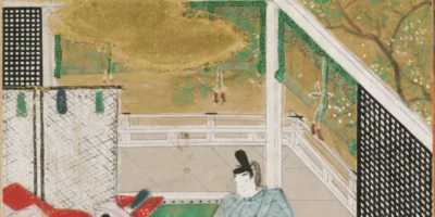 土佐光信「花散里」源氏物語絵アルバム第11帖、ハーバード美術館所蔵（1509-1510年）