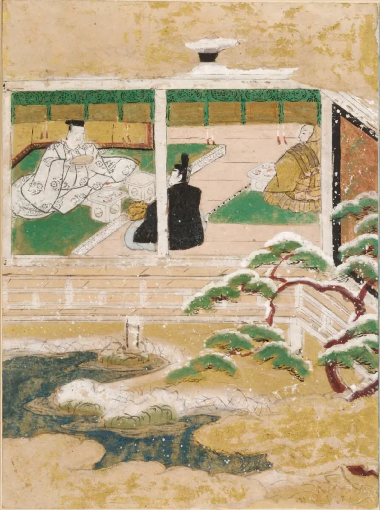 土佐光信「幻」源氏物語絵アルバム第41帖、ハーバード美術館所蔵（1509-1510年）