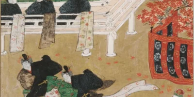 土佐光信「紅葉賀」源氏物語絵アルバム第7帖、ハーバード美術館所蔵（1509-1510年）