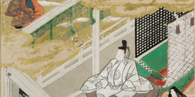土佐光信「末摘花」源氏物語絵アルバム第6帖、ハーバード美術館所蔵（1509-1510年）