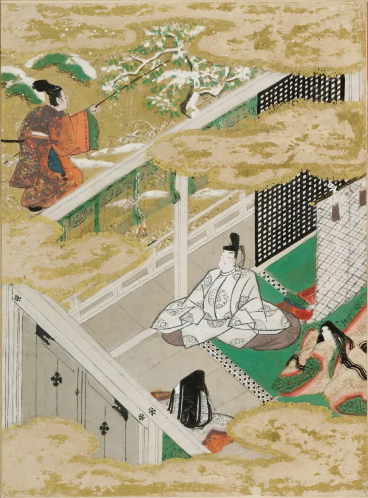 土佐光信「末摘花」源氏物語絵アルバム第6帖、ハーバード美術館所蔵（1509-1510年）