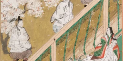 土佐光信「若菜上」源氏物語絵アルバム第34帖、ハーバード美術館所蔵（1509-1510年）