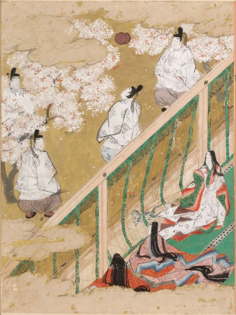 土佐光信「若菜上」源氏物語絵アルバム第34帖、ハーバード美術館所蔵（1509-1510年）