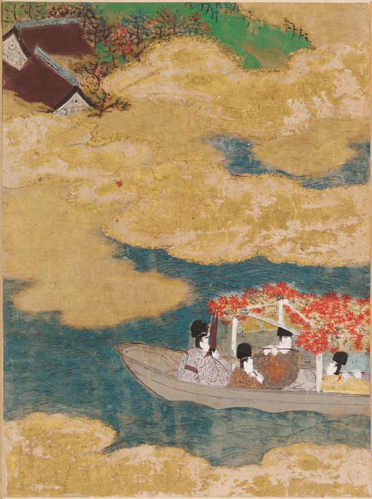 土佐光信「総角」源氏物語絵アルバム第47帖、ハーバード美術館所蔵（1509-1510年）
