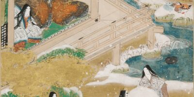 土佐光信「朝顔」源氏物語絵アルバム第20帖、ハーバード美術館所蔵（1509-1510年）