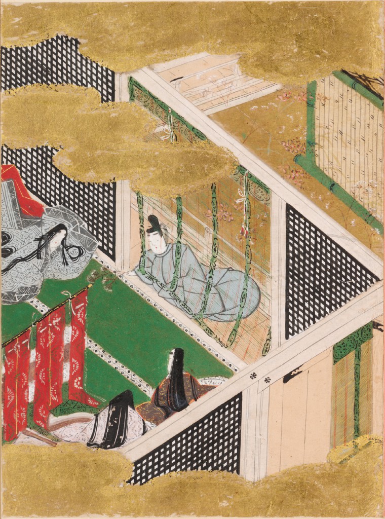 土佐光信「藤袴」源氏物語絵アルバム第30帖、ハーバード美術館所蔵（1509-1510年）