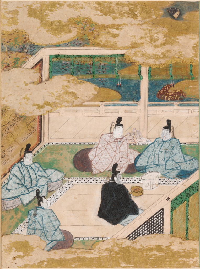 土佐光信「藤裏葉」源氏物語絵アルバム第33帖、ハーバード美術館所蔵（1509-1510年）