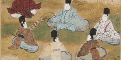 土佐光信「松風」源氏物語絵アルバム第18帖、ハーバード美術館所蔵（1509-1510年）