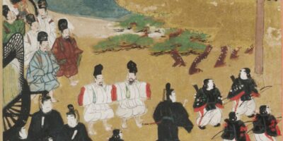 土佐光信「澪標」源氏物語絵アルバム第14帖、ハーバード美術館所蔵（1509-1510年）