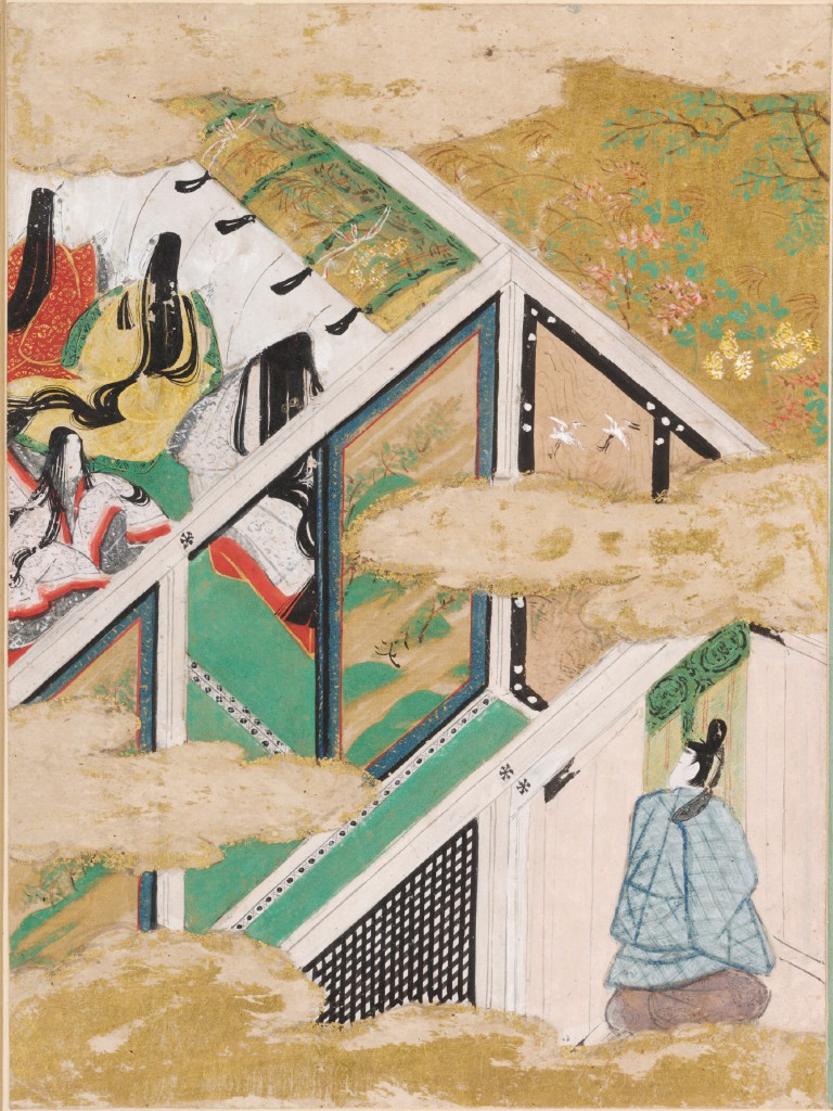 土佐光信「野分」源氏物語絵アルバム第28帖、アーサー・M・サックラー美術館所蔵（1509-1510年）