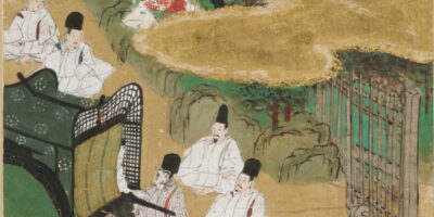 土佐光信「関屋」源氏物語絵アルバム第16帖、ハーバード美術館所蔵（1509-1510年）