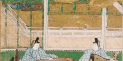 土佐光信「鈴虫」源氏物語絵アルバム第38帖、ハーバード美術館所蔵（1509-1510年）