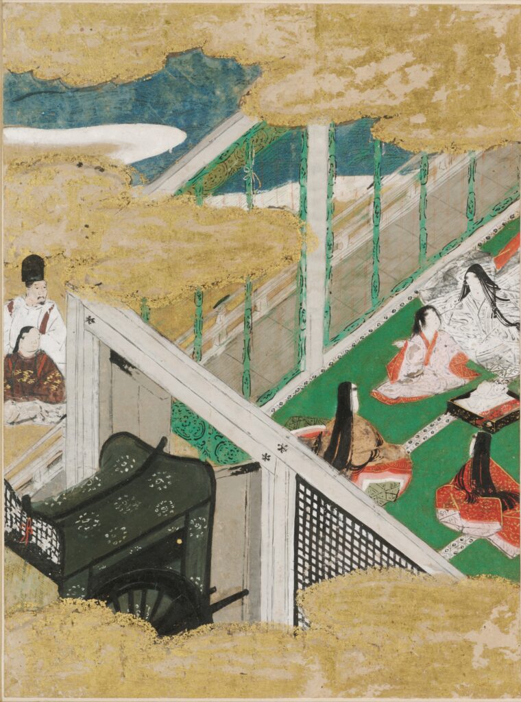 土佐光信「薄雲」源氏物語絵アルバム第19帖、ハーバード美術館所蔵（1509-1510年）