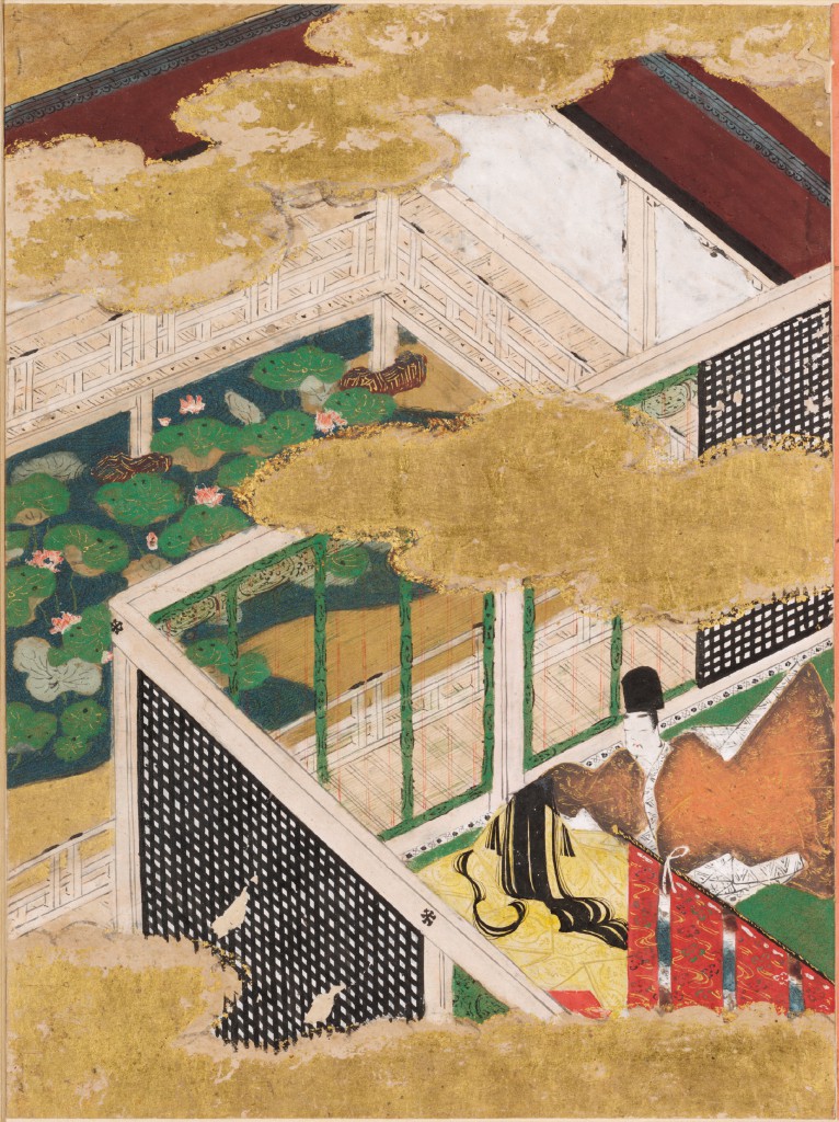 土佐光信「若菜下」源氏物語絵アルバム第35帖、ハーバード美術館所蔵（1509-1510年）